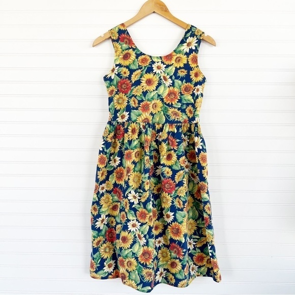 90s Sunflower Sundress Girls Size 16 - Picture 2 of 12